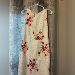White DKNY lace flower dress, size 10  EUC